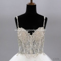 Real 100% actual full beaded puffy plus size floor length white ivory cheap pearl mesh wedding dress white